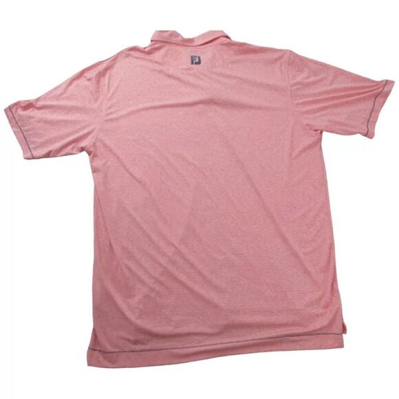 FootJoy Polo Shirt‎ Men's 2XL Pink Polyester Short Sleeve Collared High Low Slit - Picture 2 of 10